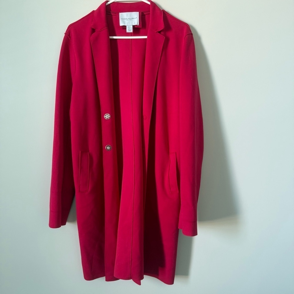 Carolina Belle Buttery Soft Barbiecore Minimalist Long Open Women’s Cardigan